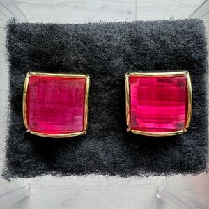 VINTAGE PINK & GOLD Clip On Earrings 💖